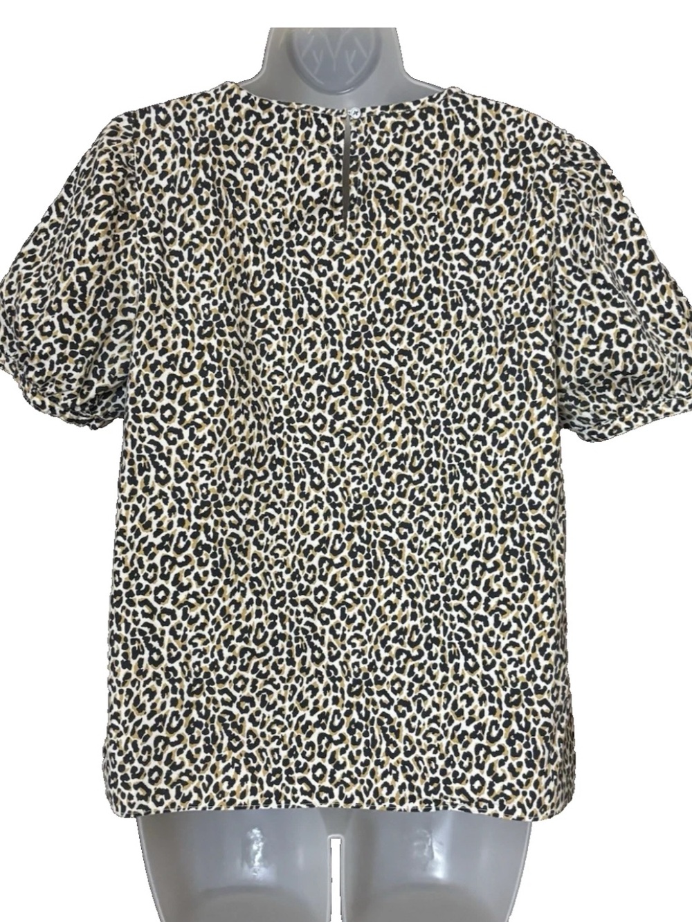 J. Crew Women's Leopard Print Puff Sleeve Cotton Top Size M - Picture 3 of 9